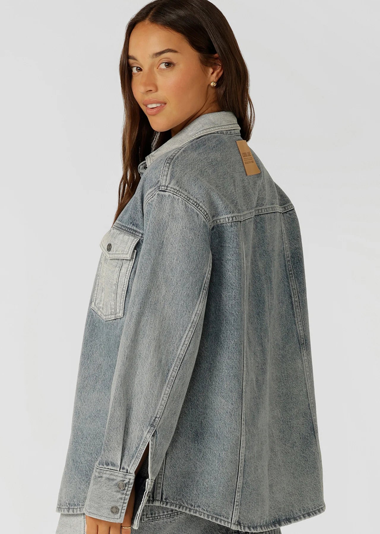 Two Tone Denim Utility Jacket