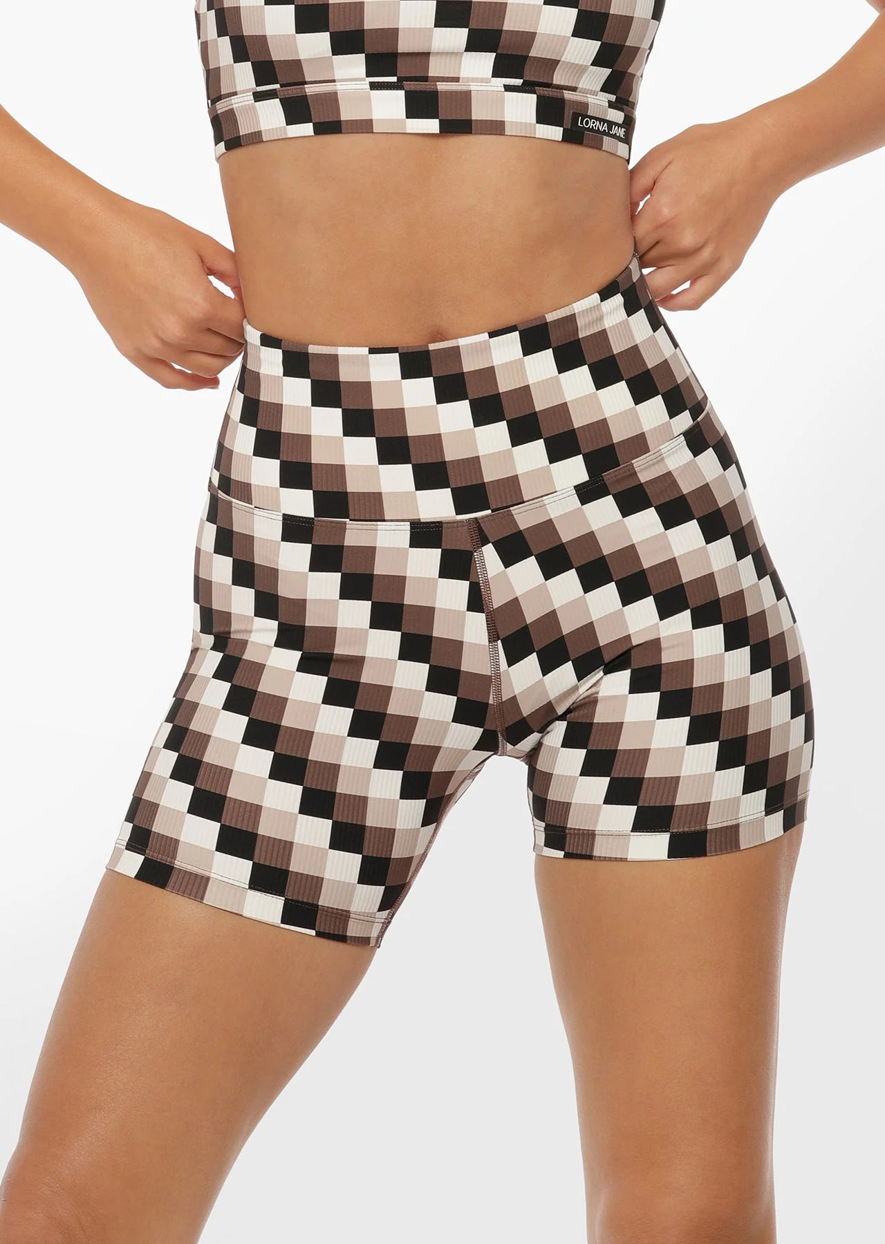 Retro Check Ribbed Bike Shorts