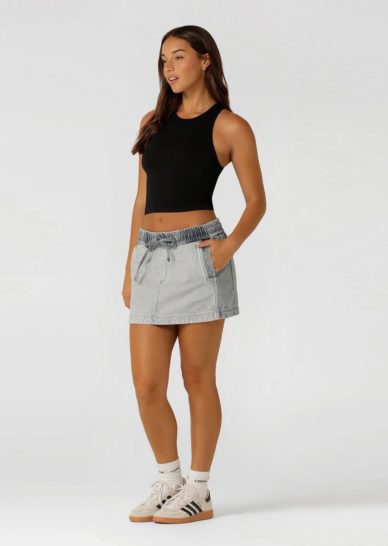 Two Tone Denim Flashdance Skirt