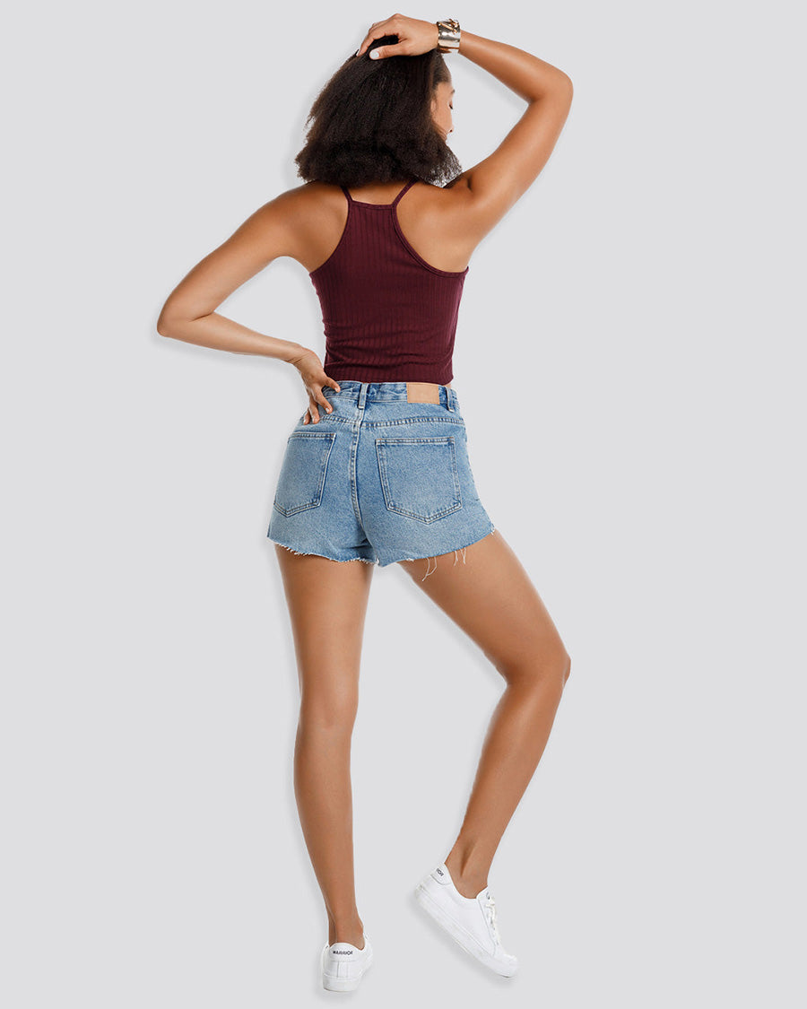Ribbed Knit Cami Crop Top