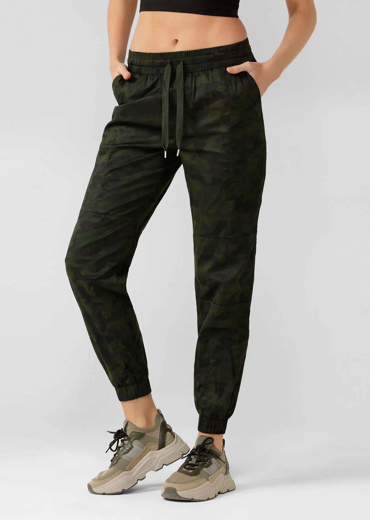 Tropic Safari High Waisted Flashy Full Length Pants