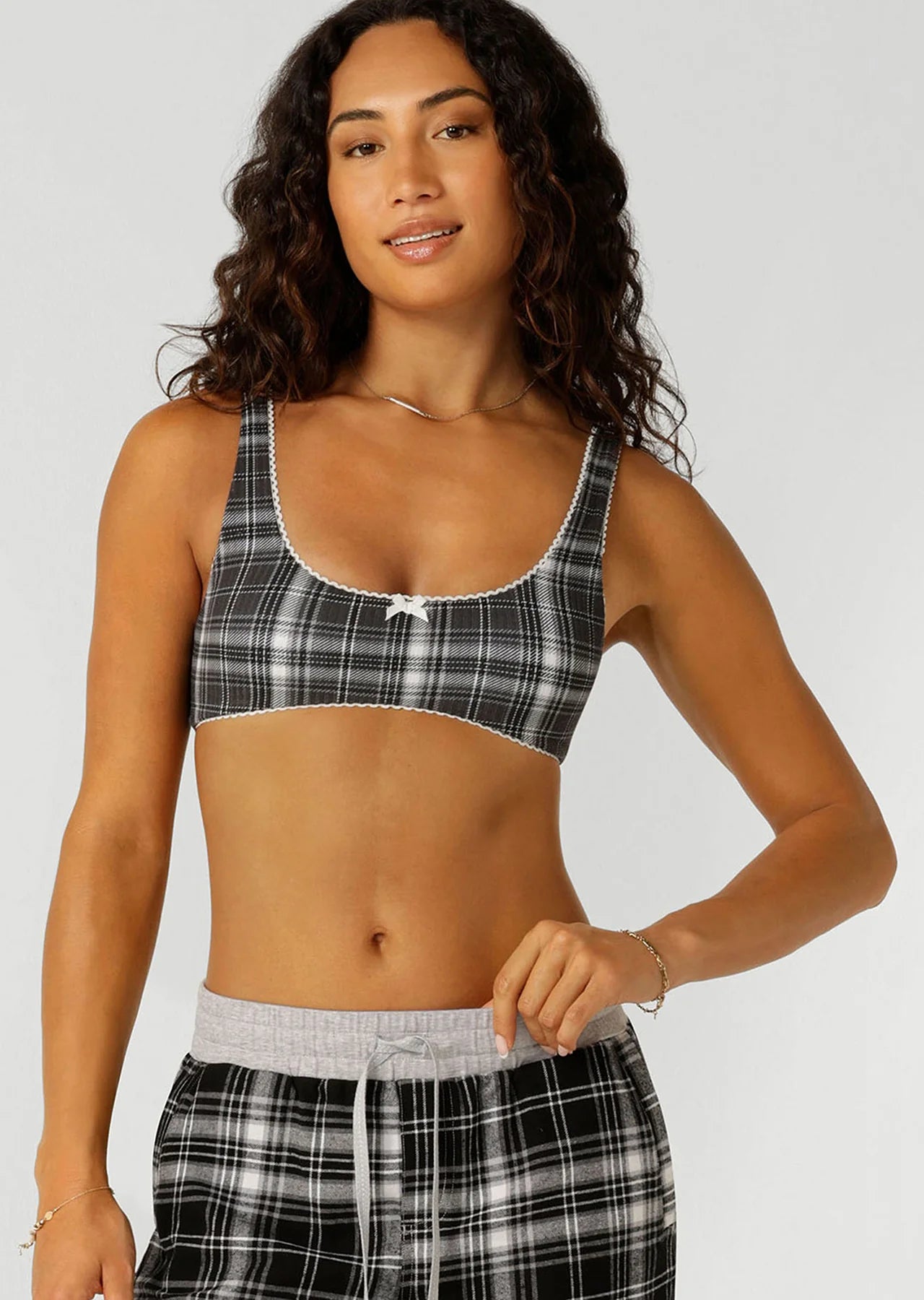 Monochrome Check Lounge Bralette