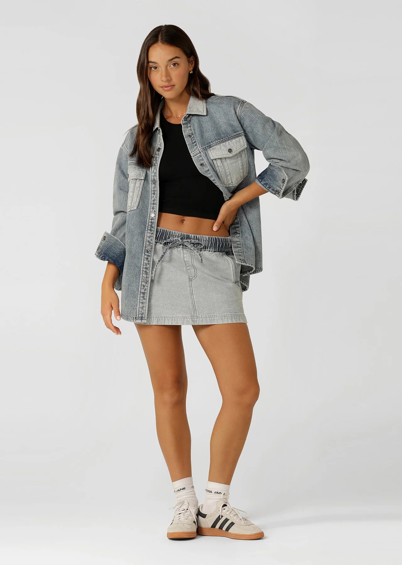 Two Tone Denim Utility Jacket