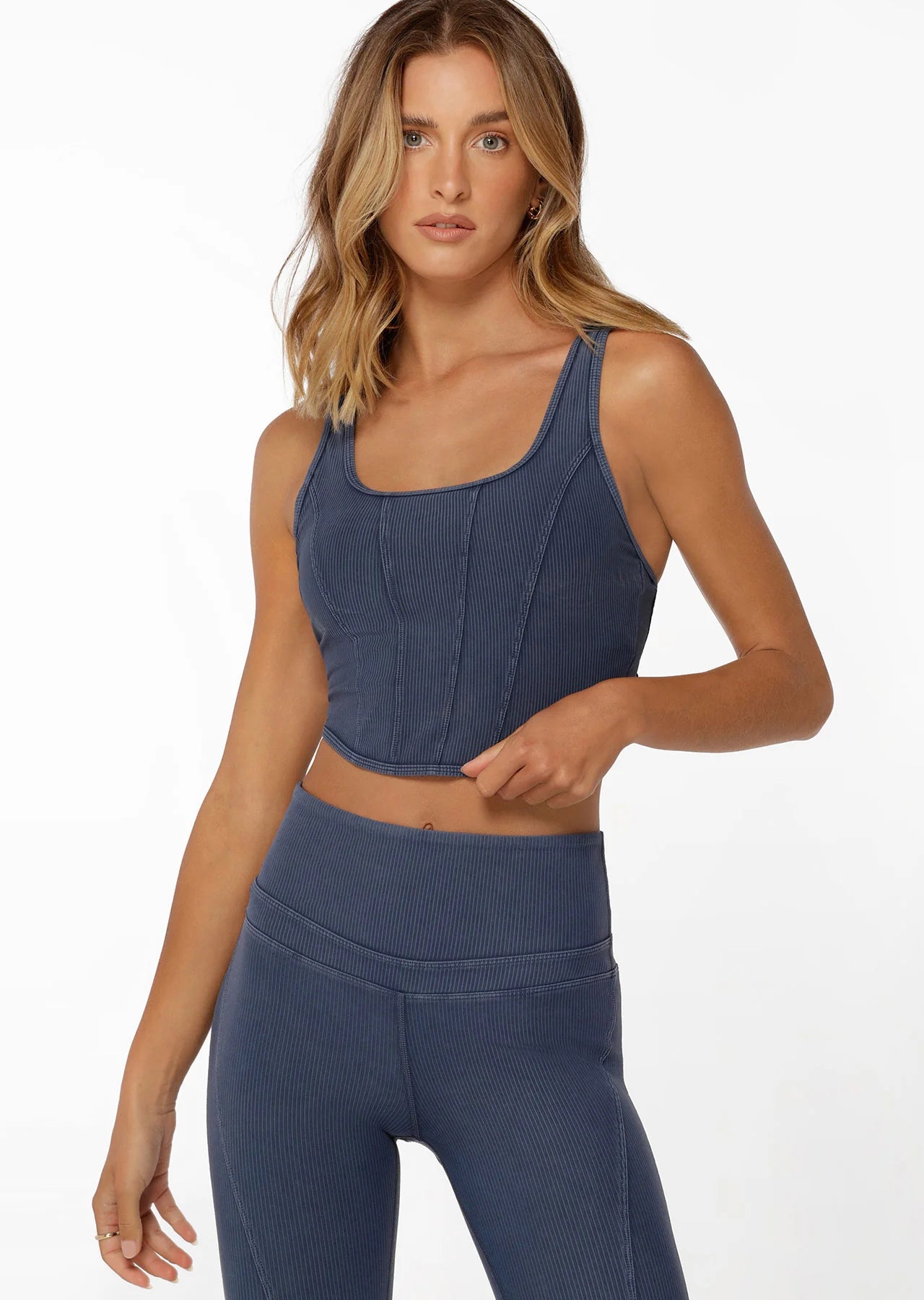 Stride Washed Rib Tank Bra Combo