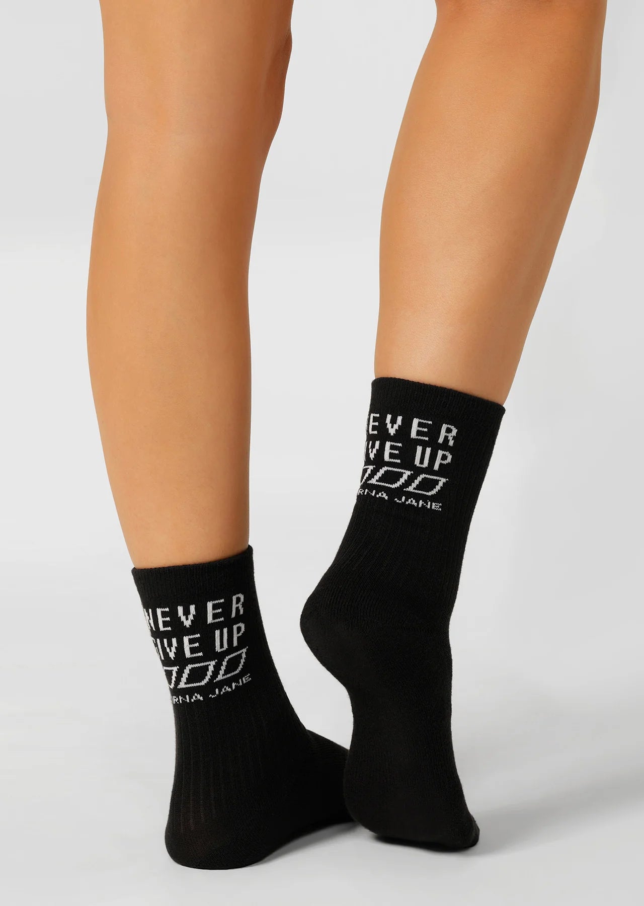Never Give Up Arch Support Crew Socks