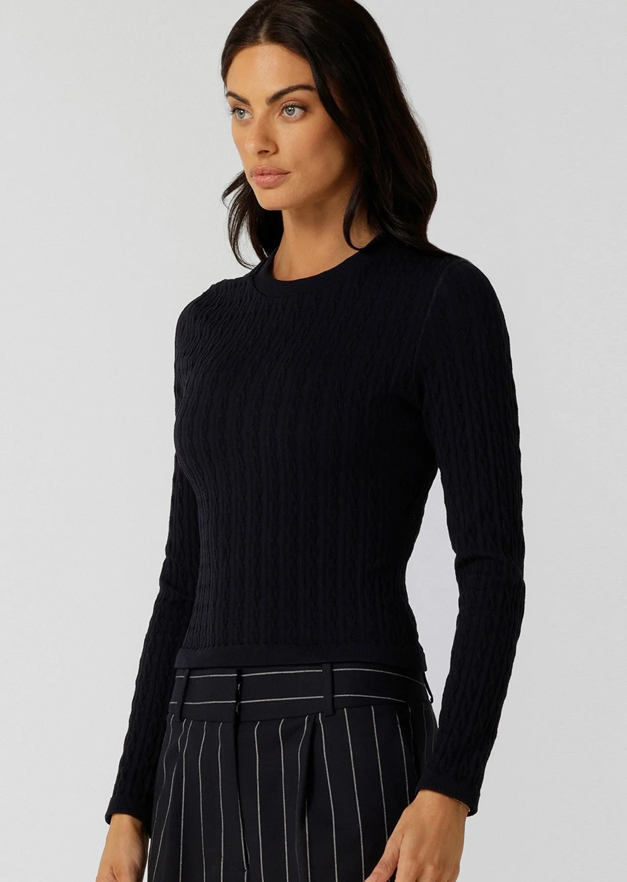 Cable Seamless Long Sleeve Top