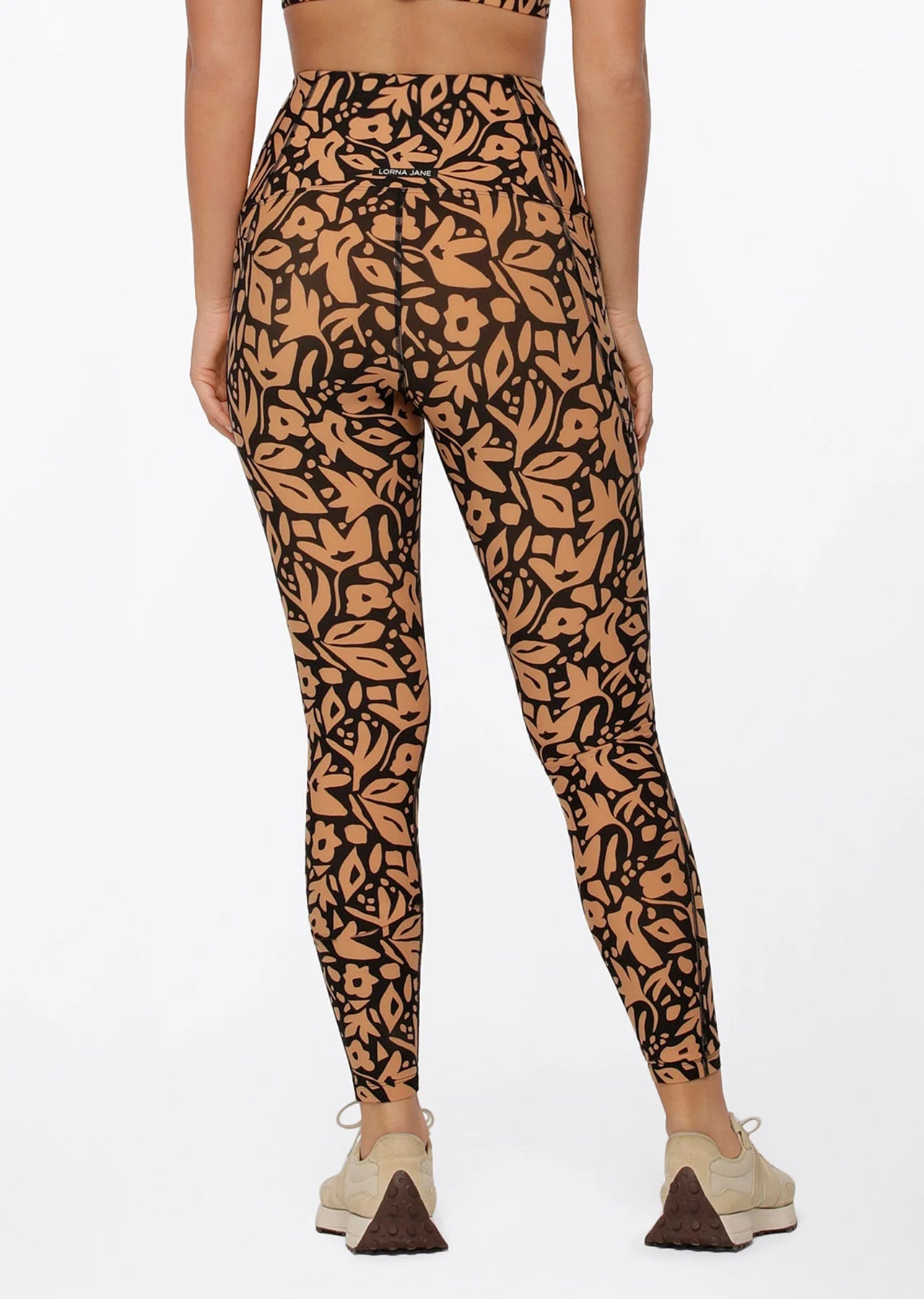 Abstract Floral Phone Pocket Full Length Leggings