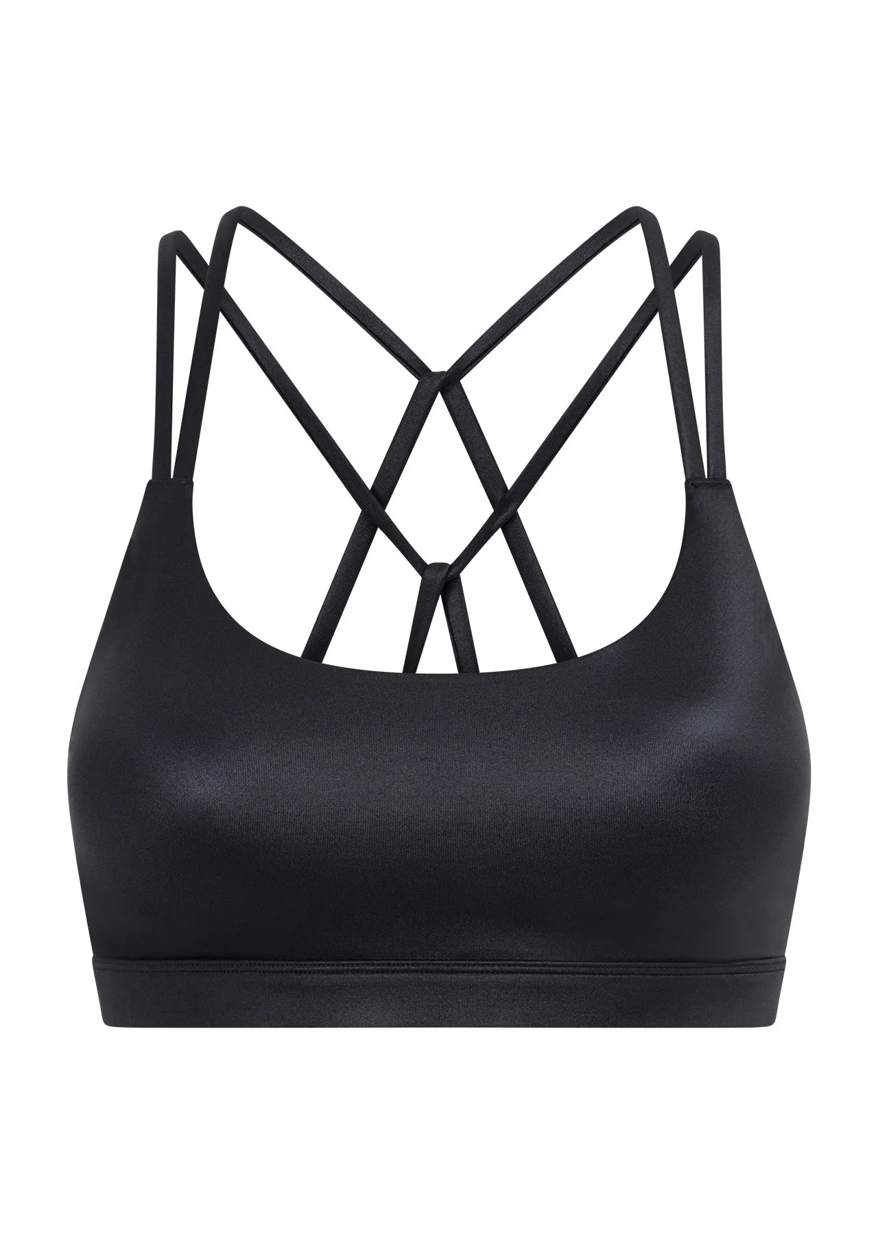 Wet Look Strappy Sports Bra