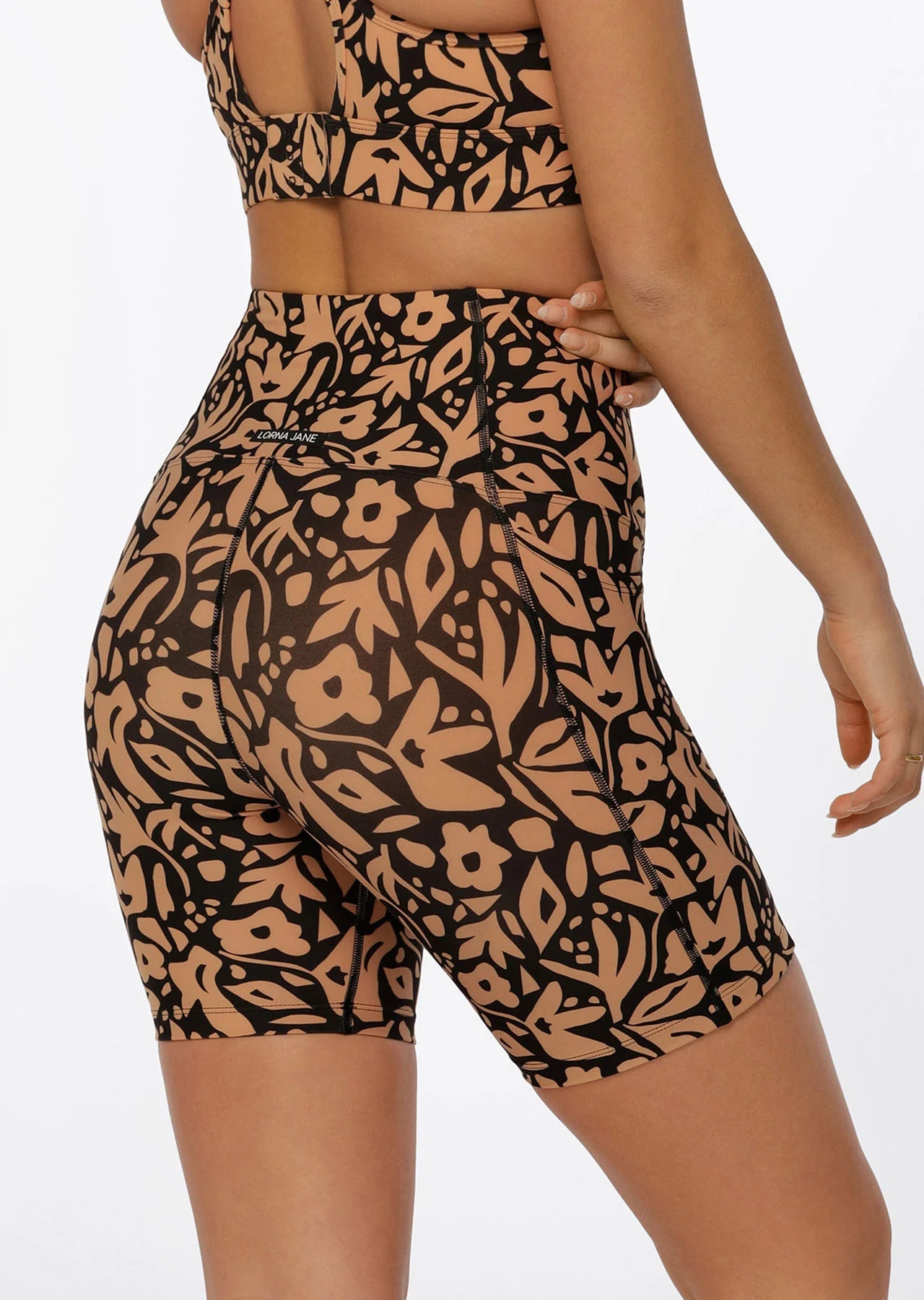 Abstract Floral Phone Pocket Bike Shorts