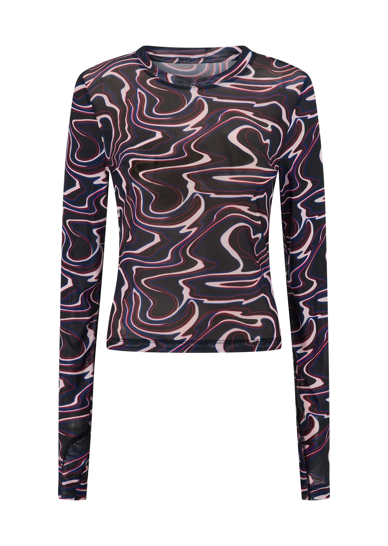 Meta Luminous Long Sleeve Mesh Top