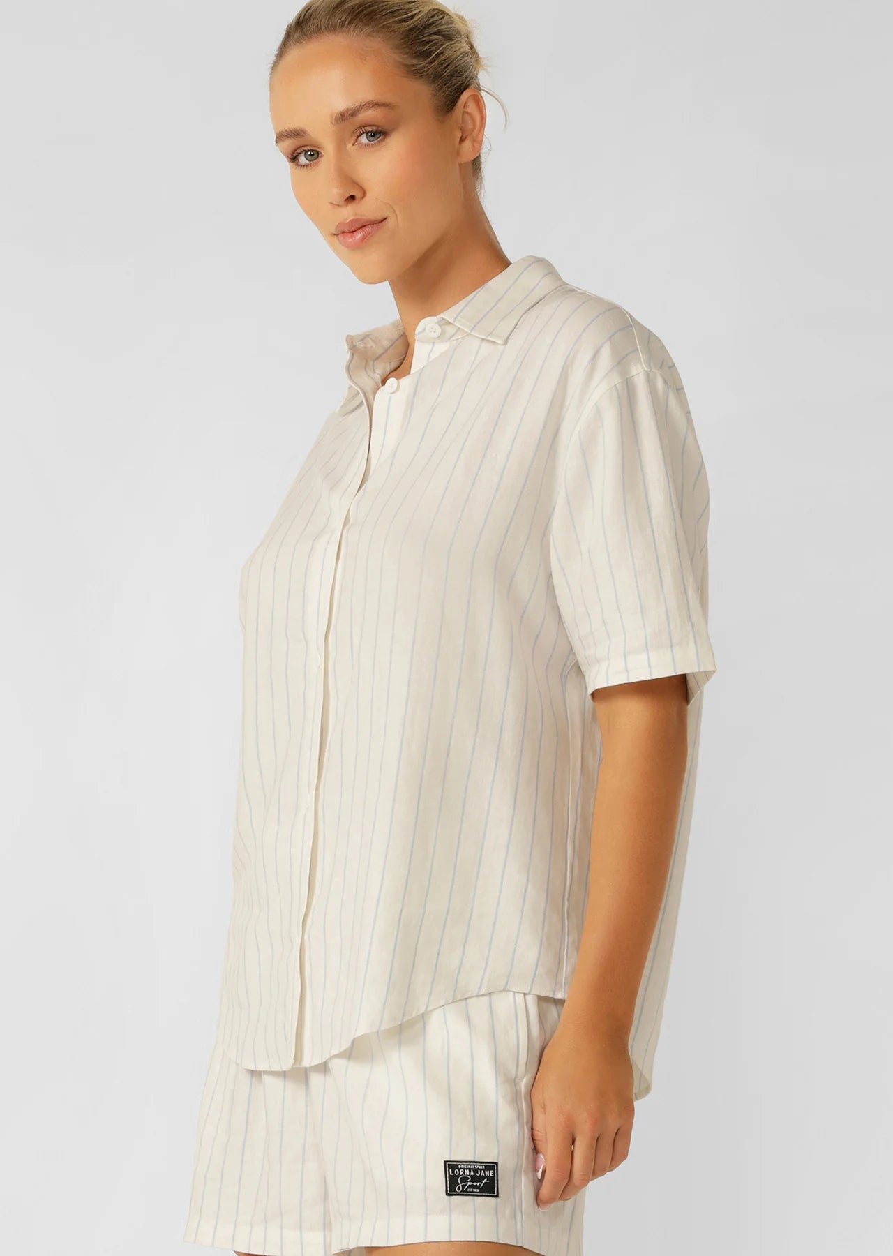 Preset Stripe Linen Short Sleeve Shirt