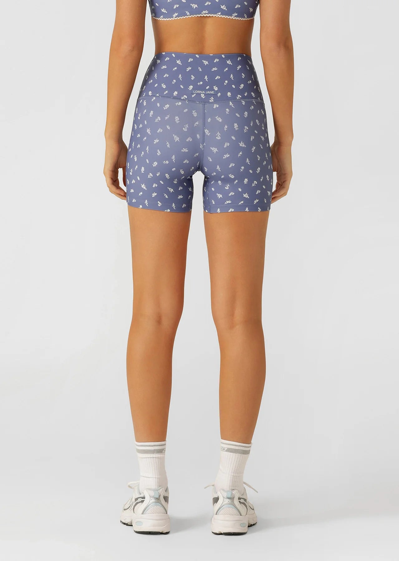 Blue Fleur Hi Fold No Ride 12cm Bike Shorts