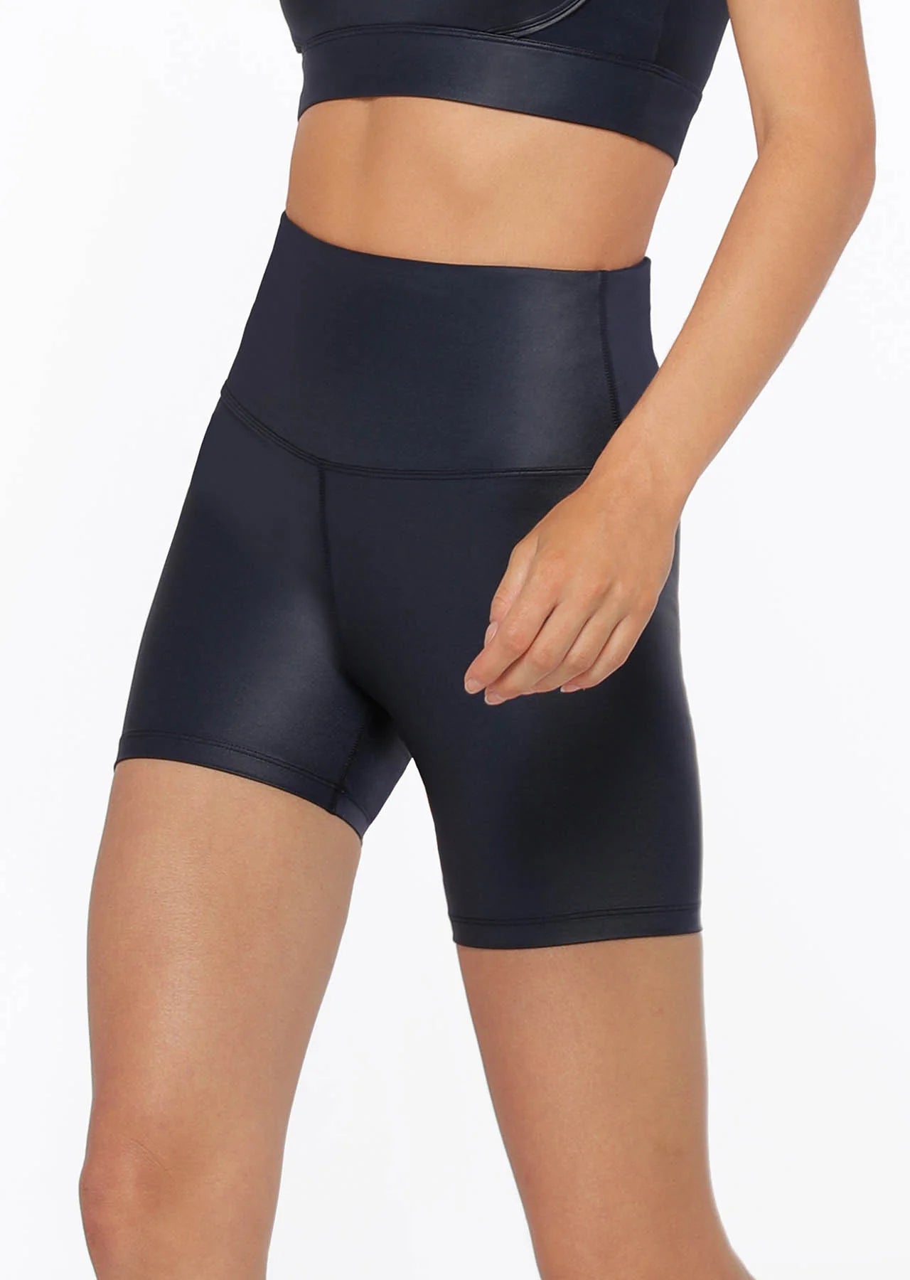 Wet Look Bike Shorts
