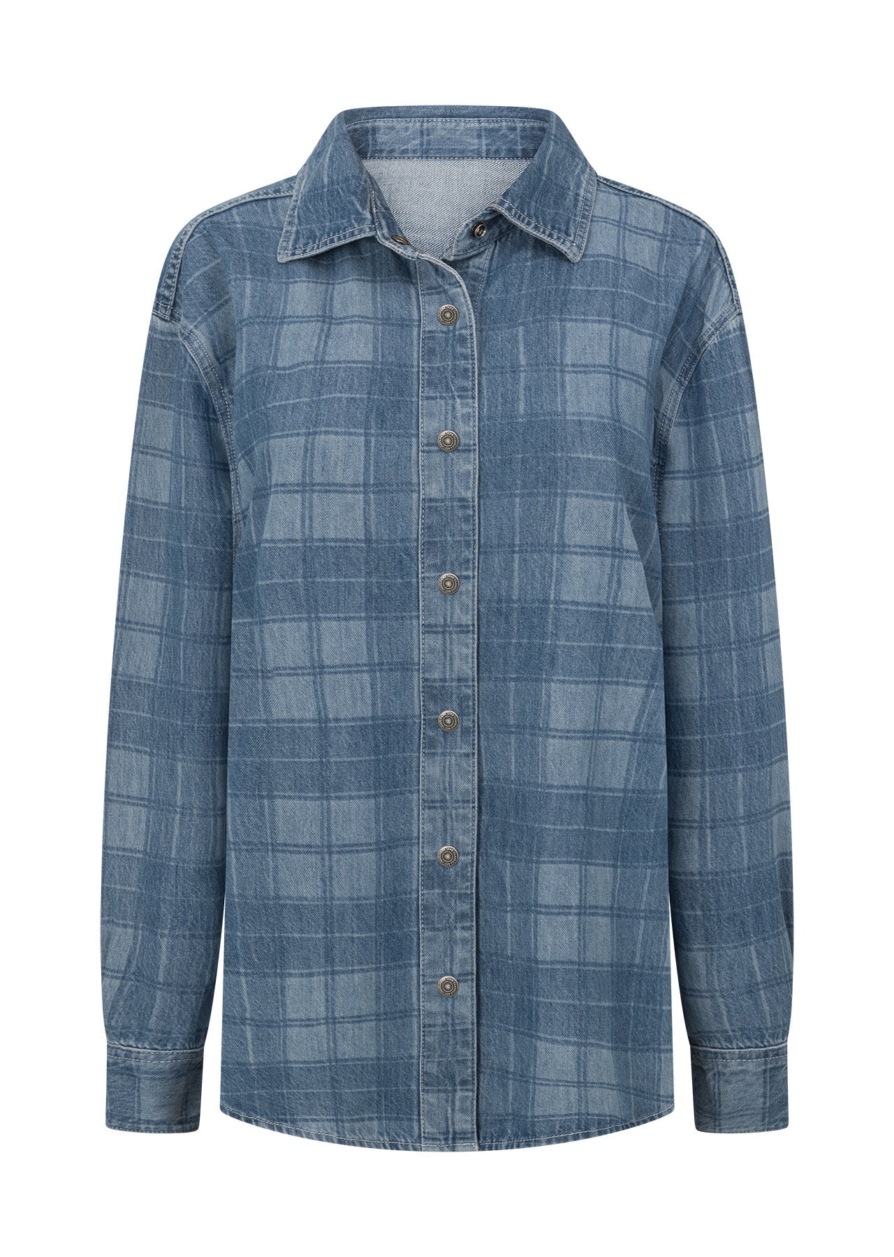Off Duty Burnout Check Denim Shirt